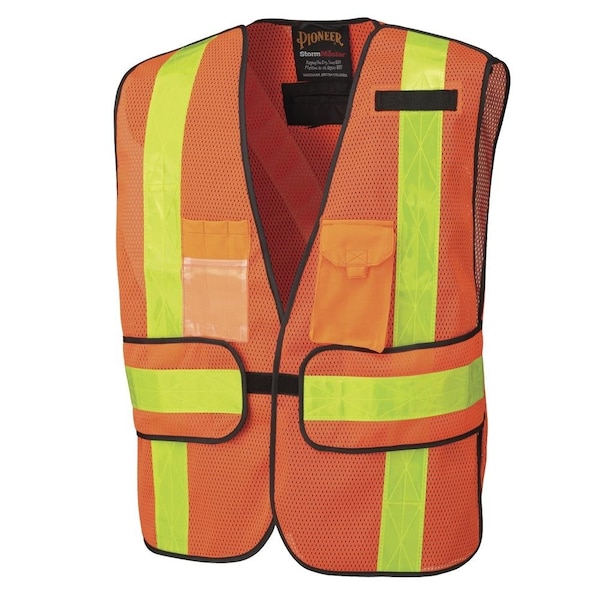 Pioneer Hi-Vis All-Purpose Mesh Tear-Away Safety Vest, 4 Pockets, Orange, O/S V1030150U-O/S - main